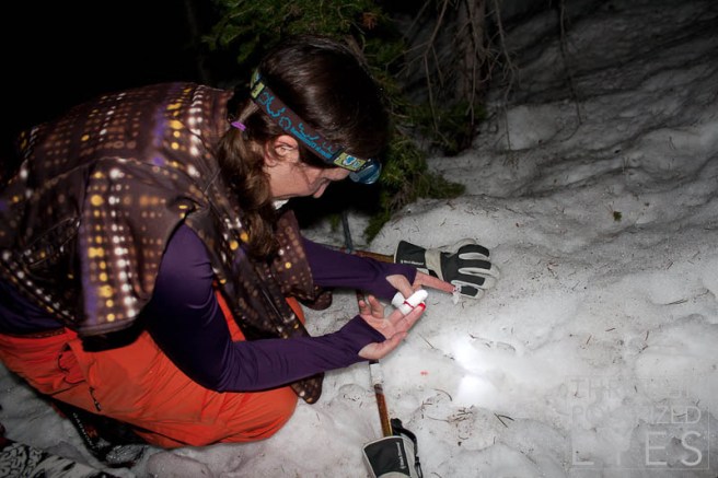 Kim patching up her finger