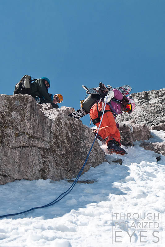 Kim starts the rappel